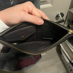 Black leather Madewell pouch